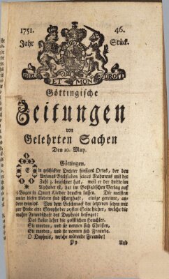 Göttingische Zeitungen von gelehrten Sachen Montag 10. Mai 1751