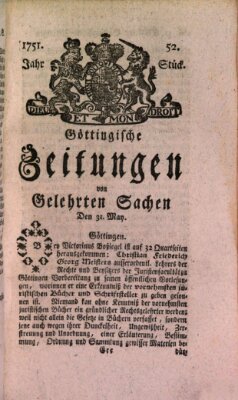 Göttingische Zeitungen von gelehrten Sachen Montag 31. Mai 1751