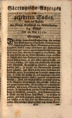 Göttingische Anzeigen von gelehrten Sachen (Göttingische Zeitungen von gelehrten Sachen) Samstag 26. Mai 1753