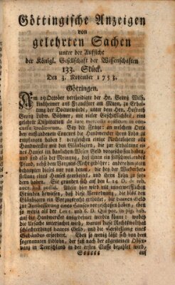 Göttingische Anzeigen von gelehrten Sachen (Göttingische Zeitungen von gelehrten Sachen) Samstag 3. November 1753