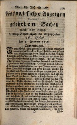 Göttingische Anzeigen von gelehrten Sachen (Göttingische Zeitungen von gelehrten Sachen) Donnerstag 5. Februar 1756