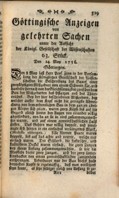 Göttingische Anzeigen von gelehrten Sachen (Göttingische Zeitungen von gelehrten Sachen) Montag 24. Mai 1756