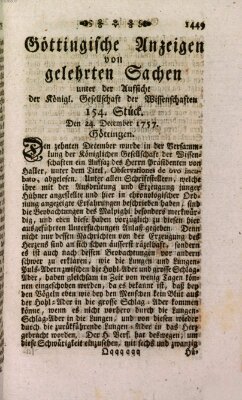 Göttingische Anzeigen von gelehrten Sachen (Göttingische Zeitungen von gelehrten Sachen) Samstag 24. Dezember 1757