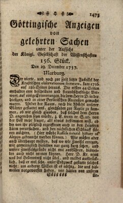 Göttingische Anzeigen von gelehrten Sachen (Göttingische Zeitungen von gelehrten Sachen) Donnerstag 29. Dezember 1757