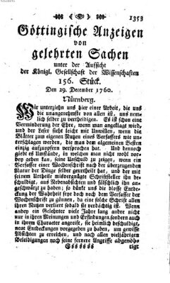 Göttingische Anzeigen von gelehrten Sachen (Göttingische Zeitungen von gelehrten Sachen) Montag 29. Dezember 1760