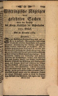 Göttingische Anzeigen von gelehrten Sachen (Göttingische Zeitungen von gelehrten Sachen) Montag 26. Dezember 1763