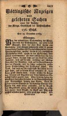 Göttingische Anzeigen von gelehrten Sachen (Göttingische Zeitungen von gelehrten Sachen) Donnerstag 29. Dezember 1763