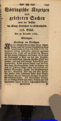 Göttingische Anzeigen von gelehrten Sachen (Göttingische Zeitungen von gelehrten Sachen) Samstag 29. Dezember 1764