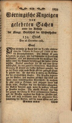 Göttingische Anzeigen von gelehrten Sachen (Göttingische Zeitungen von gelehrten Sachen) Donnerstag 26. Dezember 1765