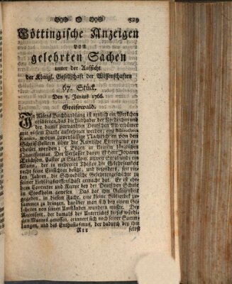 Göttingische Anzeigen von gelehrten Sachen (Göttingische Zeitungen von gelehrten Sachen) Donnerstag 5. Juni 1766