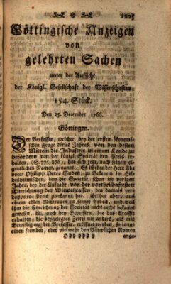 Göttingische Anzeigen von gelehrten Sachen (Göttingische Zeitungen von gelehrten Sachen) Donnerstag 25. Dezember 1766