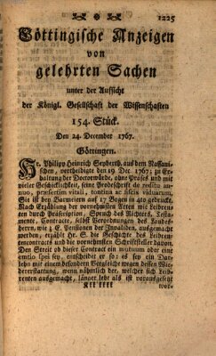 Göttingische Anzeigen von gelehrten Sachen (Göttingische Zeitungen von gelehrten Sachen) Donnerstag 24. Dezember 1767