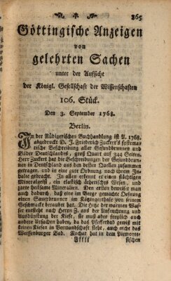 Göttingische Anzeigen von gelehrten Sachen (Göttingische Zeitungen von gelehrten Sachen) Samstag 3. September 1768