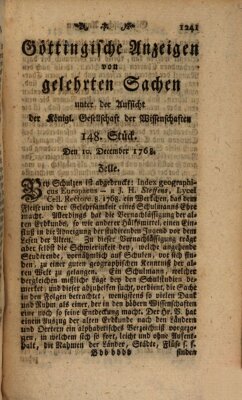 Göttingische Anzeigen von gelehrten Sachen (Göttingische Zeitungen von gelehrten Sachen) Samstag 10. Dezember 1768