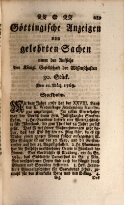 Göttingische Anzeigen von gelehrten Sachen (Göttingische Zeitungen von gelehrten Sachen) Samstag 11. März 1769