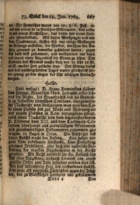 Göttingische Anzeigen von gelehrten Sachen (Göttingische Zeitungen von gelehrten Sachen) Montag 19. Juni 1769