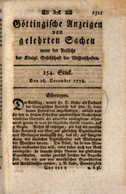 Göttingische Anzeigen von gelehrten Sachen (Göttingische Zeitungen von gelehrten Sachen) Dienstag 26. Dezember 1775