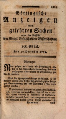 Göttingische Anzeigen von gelehrten Sachen (Göttingische Zeitungen von gelehrten Sachen) Donnerstag 30. Dezember 1779