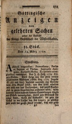 Göttingische Anzeigen von gelehrten Sachen (Göttingische Zeitungen von gelehrten Sachen) Montag 13. März 1780