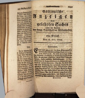 Göttingische Anzeigen von gelehrten Sachen (Göttingische Zeitungen von gelehrten Sachen) Montag 16. Dezember 1782