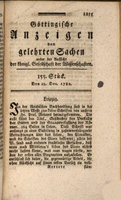 Göttingische Anzeigen von gelehrten Sachen (Göttingische Zeitungen von gelehrten Sachen) Montag 23. Dezember 1782