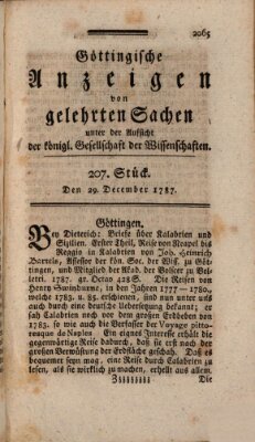 Göttingische Anzeigen von gelehrten Sachen (Göttingische Zeitungen von gelehrten Sachen) Samstag 29. Dezember 1787