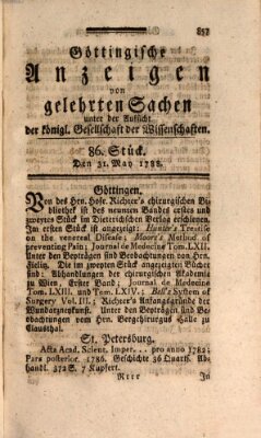 Göttingische Anzeigen von gelehrten Sachen (Göttingische Zeitungen von gelehrten Sachen) Samstag 31. Mai 1788