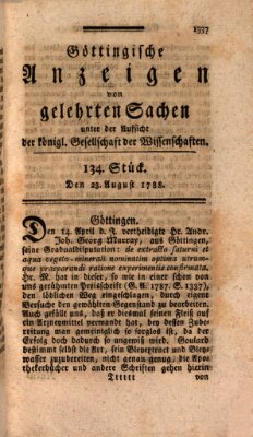 Göttingische Anzeigen von gelehrten Sachen (Göttingische Zeitungen von gelehrten Sachen) Samstag 23. August 1788