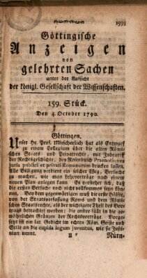 Göttingische Anzeigen von gelehrten Sachen (Göttingische Zeitungen von gelehrten Sachen) Montag 4. Oktober 1790