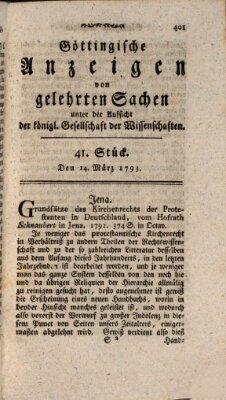 Göttingische Anzeigen von gelehrten Sachen (Göttingische Zeitungen von gelehrten Sachen) Donnerstag 14. März 1793