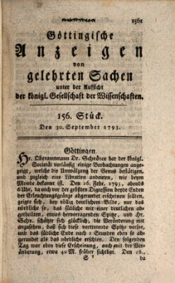 Göttingische Anzeigen von gelehrten Sachen (Göttingische Zeitungen von gelehrten Sachen) Montag 30. September 1793