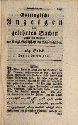 Göttingische Anzeigen von gelehrten Sachen (Göttingische Zeitungen von gelehrten Sachen) Montag 14. Oktober 1793