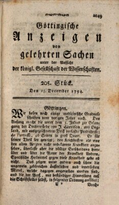 Göttingische Anzeigen von gelehrten Sachen (Göttingische Zeitungen von gelehrten Sachen) Donnerstag 25. Dezember 1794