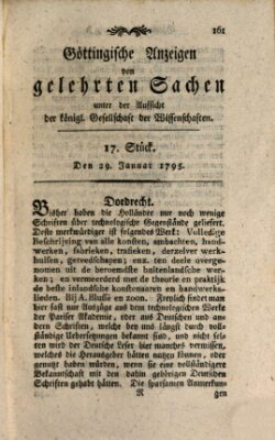 Göttingische Anzeigen von gelehrten Sachen (Göttingische Zeitungen von gelehrten Sachen) Donnerstag 29. Januar 1795