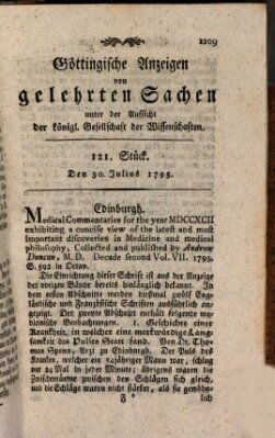 Göttingische Anzeigen von gelehrten Sachen (Göttingische Zeitungen von gelehrten Sachen) Donnerstag 30. Juli 1795