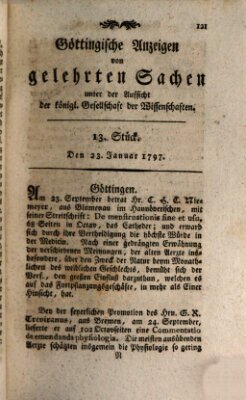 Göttingische Anzeigen von gelehrten Sachen (Göttingische Zeitungen von gelehrten Sachen) Montag 23. Januar 1797