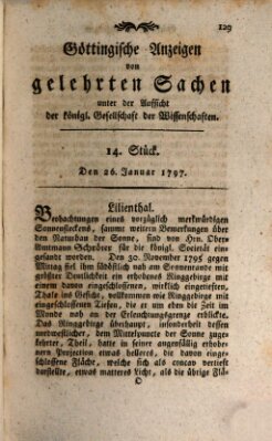 Göttingische Anzeigen von gelehrten Sachen (Göttingische Zeitungen von gelehrten Sachen) Donnerstag 26. Januar 1797