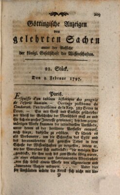 Göttingische Anzeigen von gelehrten Sachen (Göttingische Zeitungen von gelehrten Sachen) Donnerstag 9. Februar 1797