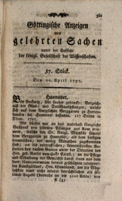 Göttingische Anzeigen von gelehrten Sachen (Göttingische Zeitungen von gelehrten Sachen) Montag 10. April 1797