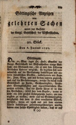 Göttingische Anzeigen von gelehrten Sachen (Göttingische Zeitungen von gelehrten Sachen) Donnerstag 8. Juni 1797