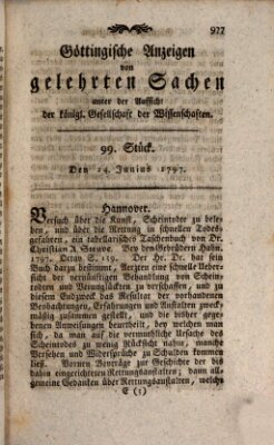 Göttingische Anzeigen von gelehrten Sachen (Göttingische Zeitungen von gelehrten Sachen) Samstag 24. Juni 1797