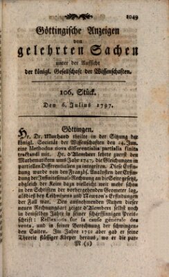 Göttingische Anzeigen von gelehrten Sachen (Göttingische Zeitungen von gelehrten Sachen) Donnerstag 6. Juli 1797