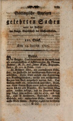 Göttingische Anzeigen von gelehrten Sachen (Göttingische Zeitungen von gelehrten Sachen) Donnerstag 13. Juli 1797