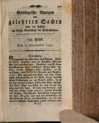 Göttingische Anzeigen von gelehrten Sachen (Göttingische Zeitungen von gelehrten Sachen) Montag 25. September 1797