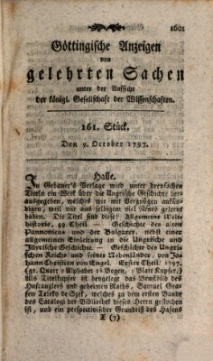 Göttingische Anzeigen von gelehrten Sachen (Göttingische Zeitungen von gelehrten Sachen) Montag 9. Oktober 1797