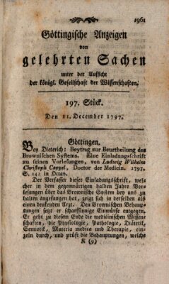 Göttingische Anzeigen von gelehrten Sachen (Göttingische Zeitungen von gelehrten Sachen) Montag 11. Dezember 1797