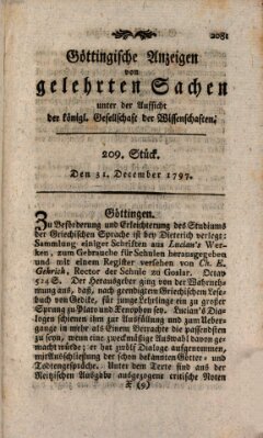 Göttingische Anzeigen von gelehrten Sachen (Göttingische Zeitungen von gelehrten Sachen) Sonntag 31. Dezember 1797