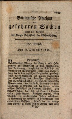 Göttingische Anzeigen von gelehrten Sachen (Göttingische Zeitungen von gelehrten Sachen) Donnerstag 27. Dezember 1798