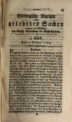 Göttingische Anzeigen von gelehrten Sachen (Göttingische Zeitungen von gelehrten Sachen) Samstag 5. Januar 1799