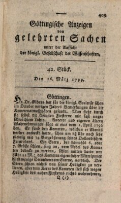 Göttingische Anzeigen von gelehrten Sachen (Göttingische Zeitungen von gelehrten Sachen) Samstag 16. März 1799